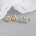 Metallic Style Beaded Hoop Earrings - MLYH079