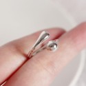 Two-head Teardrop and Round Open Ring - MLYH082