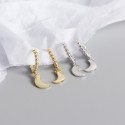 Minimalist Beaded Moon Dangle Earrings - MLYH083