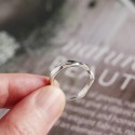 Minimalist Twisted Textured Open Ring - MLYH085
