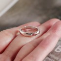 Minimalist Twisted Textured Open Ring - MLYH085