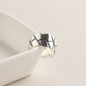 Minimalist Diamond Textured Open Ring - MLYH086