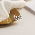 Minimalist Diamond Textured Open Ring - MLYH086
