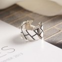 Minimalist Diamond Textured Open Ring - MLYH086