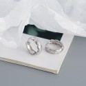 Sparkling Pave Diamond Hoop Earrings - MLYH089