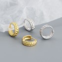 Metallic Twisted Textured Hoop Earrings - MLYH090