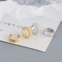 Metallic Twisted Textured Hoop Earrings - MLYH090