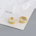 Metallic Twisted Textured Hoop Earrings - MLYH090