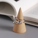 Minimalist 3 Plain Beads Open Ring - MLYH094