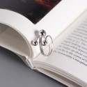 Minimalist 3 Plain Beads Open Ring - MLYH094