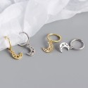 Hollow Moon and Stars Dangle Earrings - MLYH100