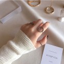 Vintage Circle Striped Open Ring - MLYH102