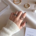 Vintage Circle Striped Open Ring - MLYH102