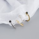 Elegant Pave C-shape Stud Earrings - MLYH105