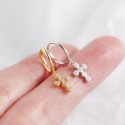 Sparkling Dotted Cross Dangle Earrings - MLYH110