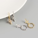 Sparkling Dotted Cross Dangle Earrings - MLYH110