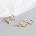Sparkling Dotted Cross Dangle Earrings - MLYH110