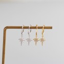 Pave Eight Awn Star Dangle Earrings - MLYH113