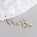 Pave Eight Awn Star Dangle Earrings - MLYH113