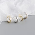 Elegant Rectangular Gemstone Hoop Earrings - MLYH114