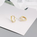 Elegant Rectangular Gemstone Hoop Earrings - MLYH114