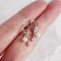 Sweet Knotted Pearl and Gemstone Stud Earrings - MLYH116