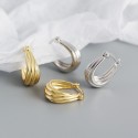Metallic Style Spiral Textured Hoop Earrings - MLYH118