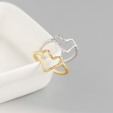 Tinfoil Textured Heart Shaped Open Ring - MLYH121