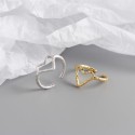 Tinfoil Textured Heart Shaped Open Ring - MLYH121