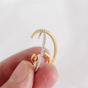 Statement Pave Hook Shaped Hoop Earrings - MLYH124