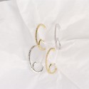 Statement Pave Hook Shaped Hoop Earrings - MLYH124