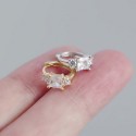 Elegant Square Gemstone Hoop Earrings - MLYH125