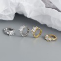 Elegant Square Gemstone Hoop Earrings - MLYH125