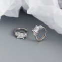 Elegant Square Gemstone Hoop Earrings - MLYH125