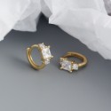 Elegant Square Gemstone Hoop Earrings - MLYH125