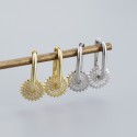 Pave Gear Shaped Drop Earrings - MLYH126