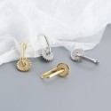 Pave Gear Shaped Drop Earrings - MLYH126