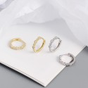Sweet Dotted Gemstone Hoop Earrings - MLYH128
