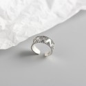 Vintage Wide Dotted Triangle Open Ring - MLYH131