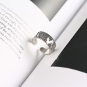 Vintage Wide Dotted Triangle Open Ring - MLYH131