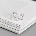 Glossy Intersecting Open Ring - MLYH133