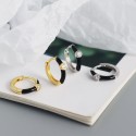 Minimalist Round Gemstone Hoop Earrings - MLYH134