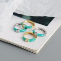Minimalist Round Gemstone Hoop Earrings - MLYH134