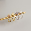 Elegant Pave Flower Hoop Earrings - MLYH137