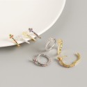 Elegant Pave Flower Hoop Earrings - MLYH137