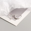 Elegant Pave Flower Hoop Earrings - MLYH137