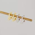 Fashion Pave Square Hoop Earrings - MLYH139