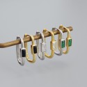 Metallic Square Halo Hoop Earrings - MLYH140