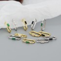 Metallic Square Halo Hoop Earrings - MLYH140