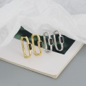 Metallic Square Halo Hoop Earrings - MLYH140